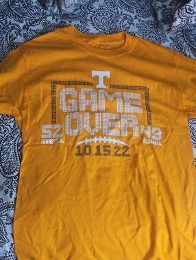 Gildan Orange Tennessee 'Game Over' Football Tee with White Graphics